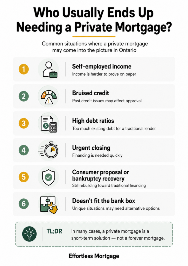 who needs a private mortgage in ontario